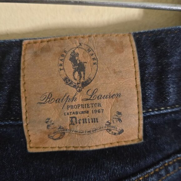 Ralph Lauren Sport Vintage Thompson 650 Logo Patched Dark Wash Jeans Size 26 - Picture 4 of 6